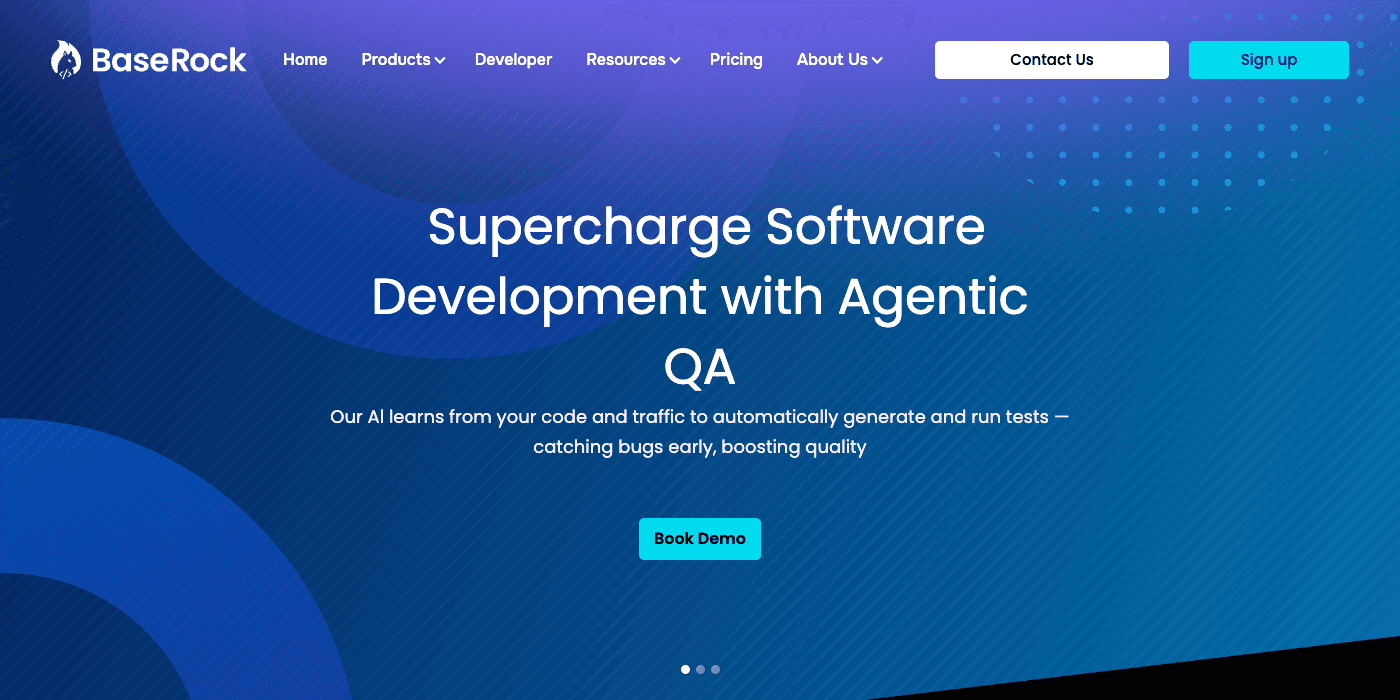BaseRock AI homepage hero section