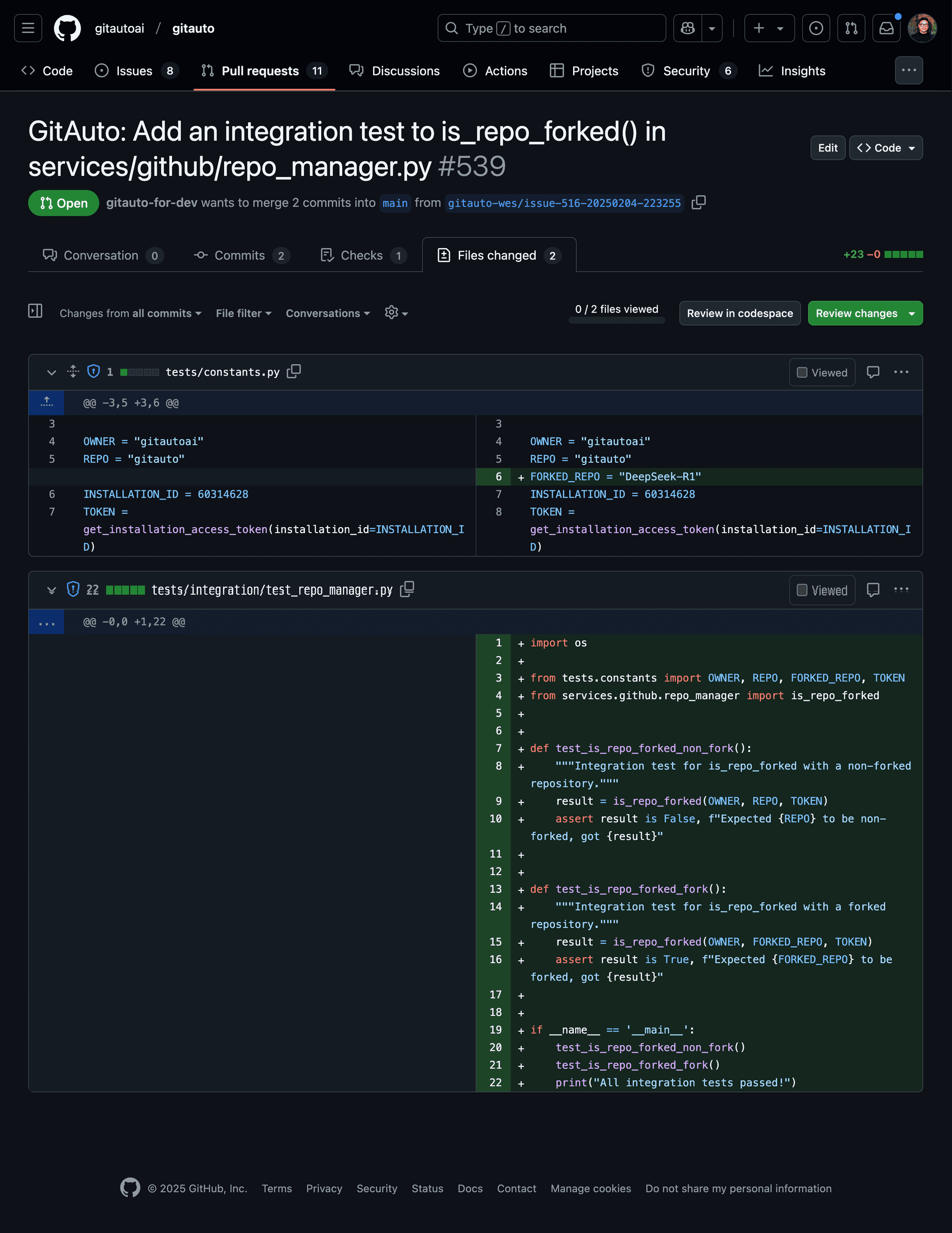 Final Implementation PR Screenshot