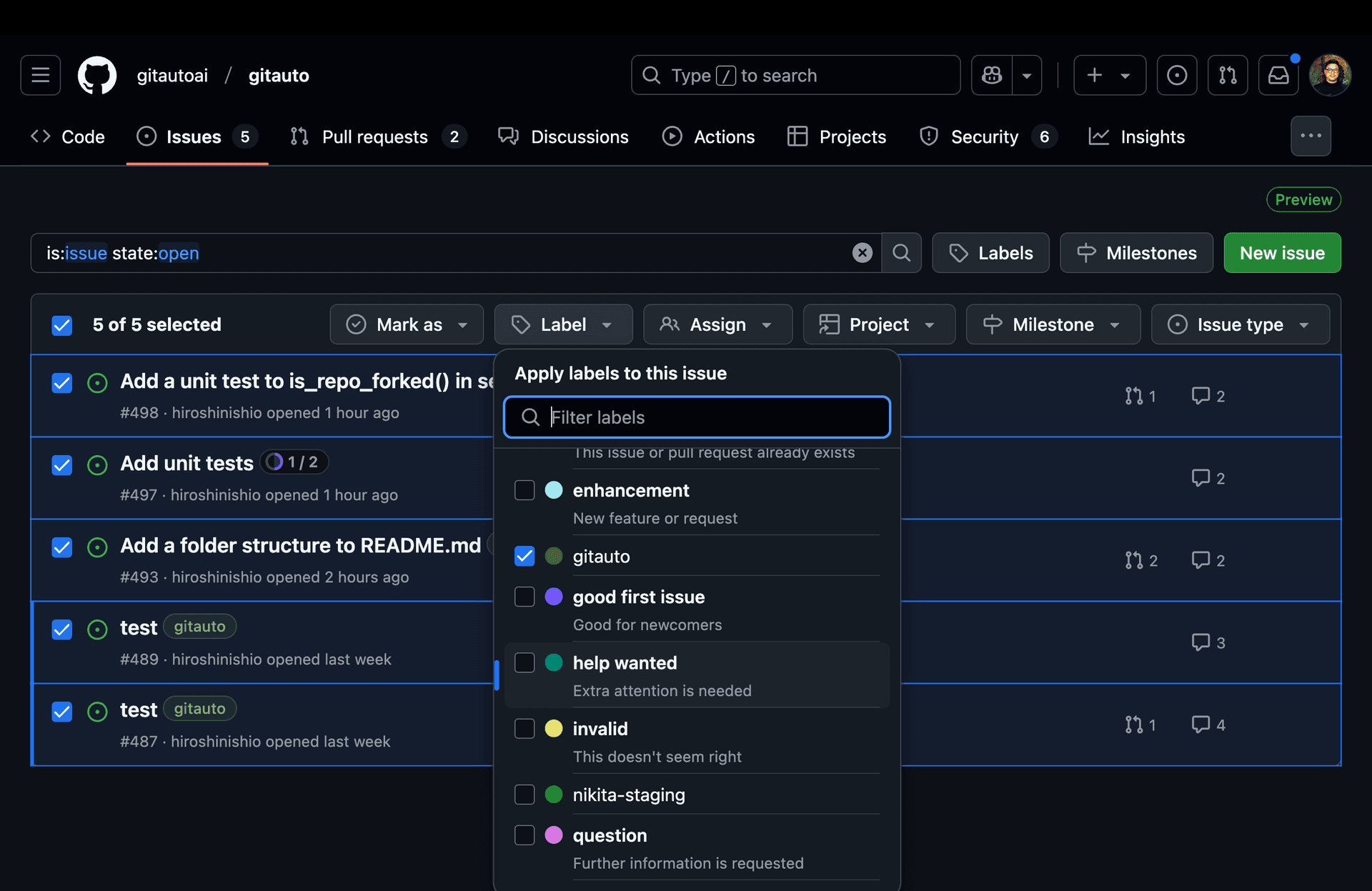 Bulk Issue Creation Screenshot