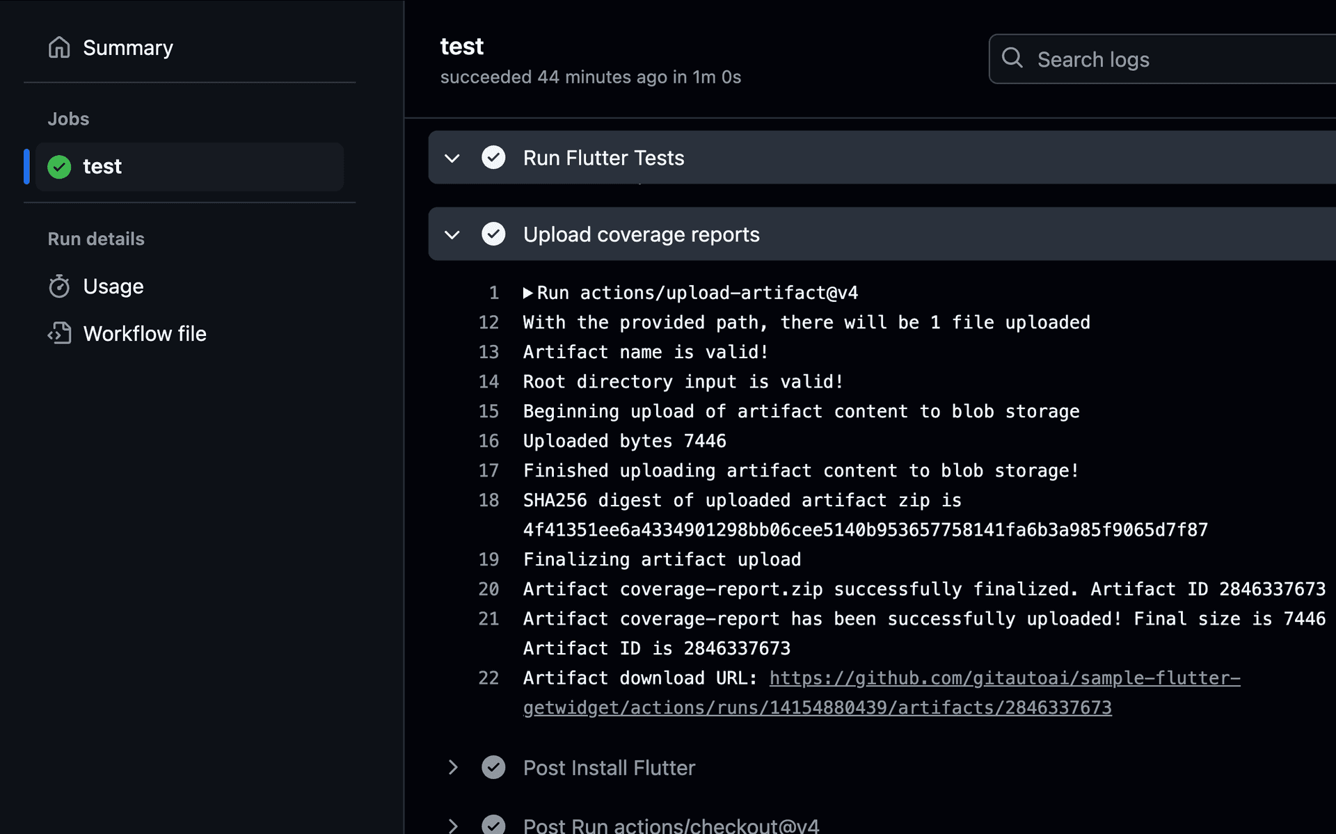 Successful Artifact Upload