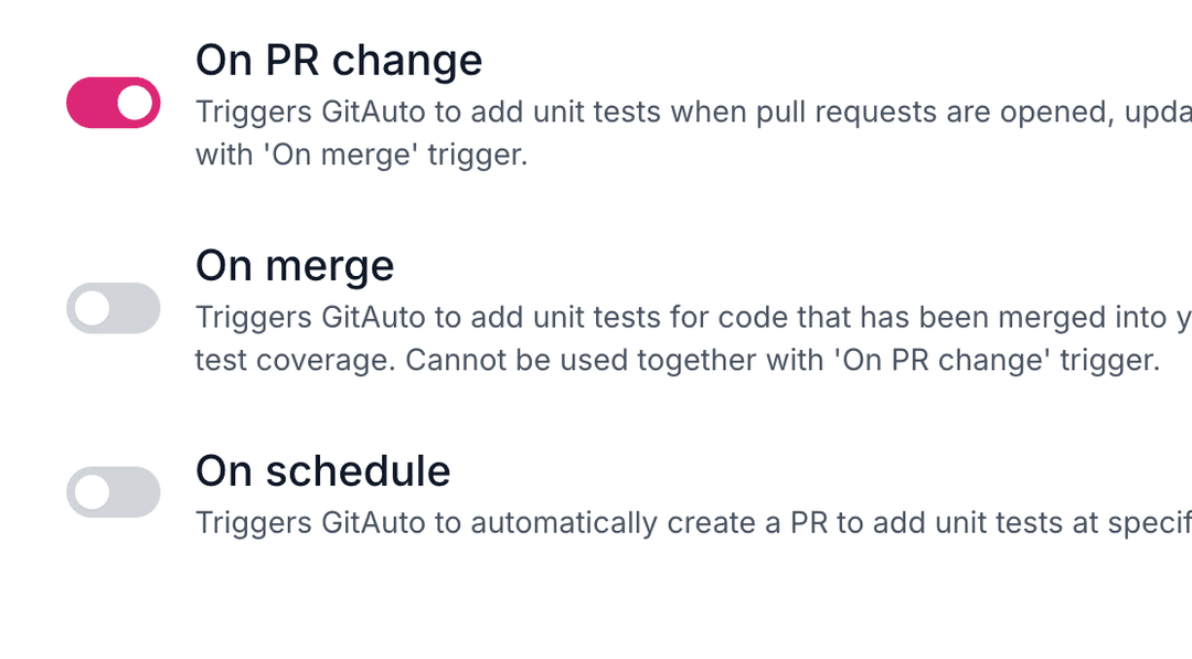 Screenshot of the Schedule Trigger toggle switch in enabled state