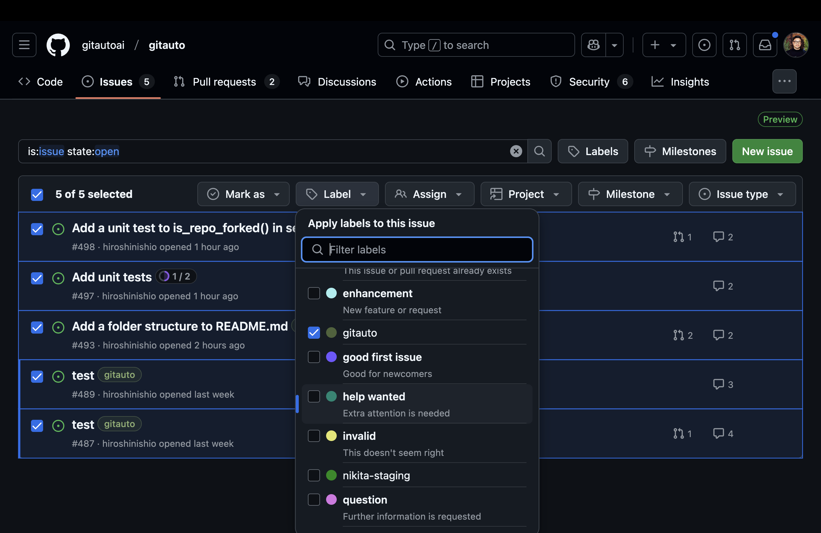 Bulk Issue Creation Screenshot