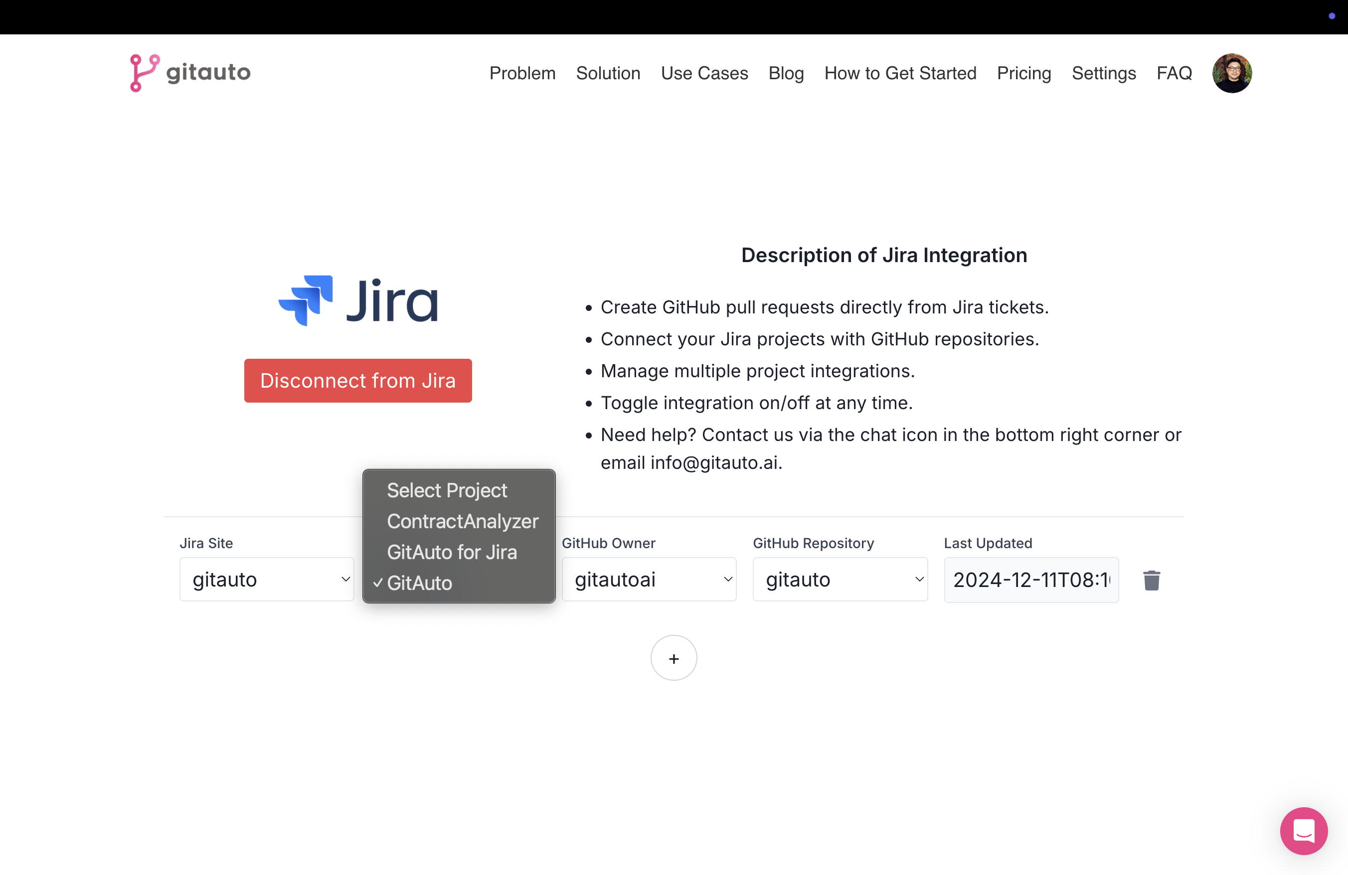 Select Jira project