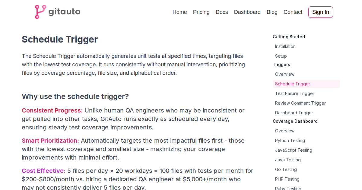 GitAuto Schedule Trigger - Automated Testing Setup